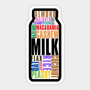 Vegan Plant Based Milk Carton Mash Up Collage Sticker